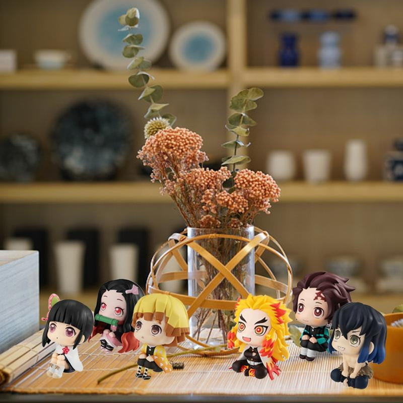 Set of 6 Anime Figures Set, Anime Stuff Assembled Action Figures Toy Set for Birthday Christmas and Fan Collection