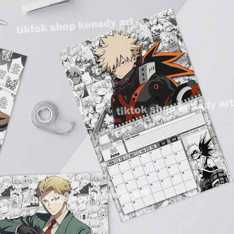 Calendario de pared 2026 estilo manga variado