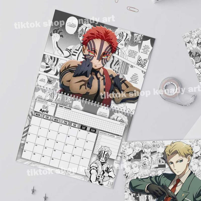 Calendario de pared 2026 estilo manga variado